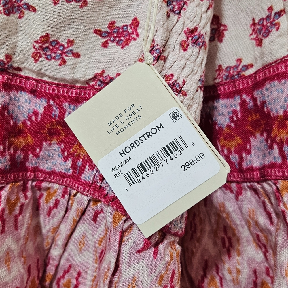 Faherty Gracie Maxi Dress Women Clara Ikat Large Boho NWT - Picture 6 of 7